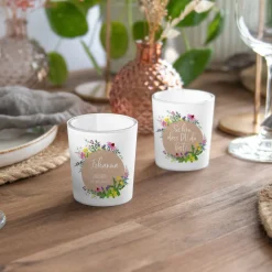 Tischkarte Windlicht "Wildblumen" inkl. Glas