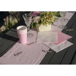 Tischläufer Baumwolle rosa 26 cm x 3 m