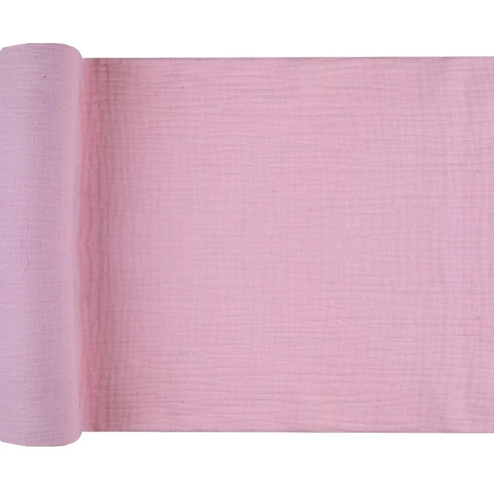 Tischläufer Baumwolle rosa 26 cm x 3 m