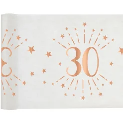 Tischläufer 30. Geburtstag roségold 30 cm x 5 m