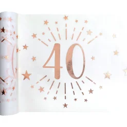Tischläufer 40. Geburtstag roségold 30 cm x 5 m