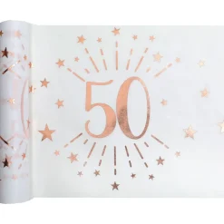 Tischläufer 50. Geburtstag roségold 30 cm x 5 m