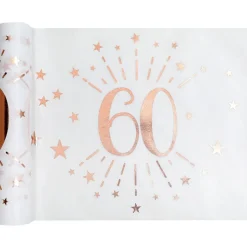 Tischläufer 60. Geburtstag roségold 30 cm x 5 m