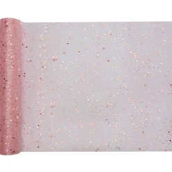 Tischläufer Glitzer rosa-roségold 30 cm x 5 m