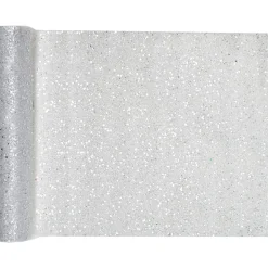 Tischläufer Glitzer silber 30 cm x 5 m