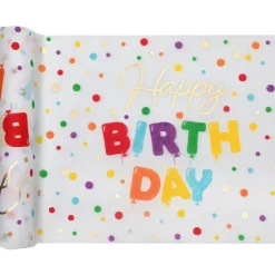 Tischläufer "Happy Birthday" bunt 28 cm x 3 m