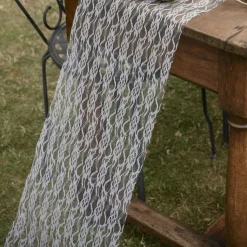 Tischläufer moderne Spitze weiß 30 cm x 5 m