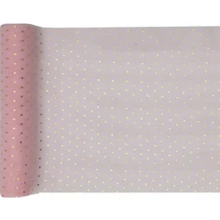 Tischläufer rosa mit goldenen Punkten 26 cm x 3 m