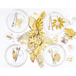 Tropische Blätter Deko gold Mix 21 tlg