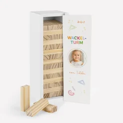 Wackelturm Spiel mit personalisierter Geschenkbox