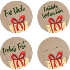 Weihnachtsaufkleber Geschenk 48 Stück