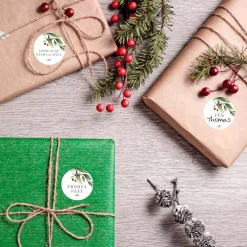 Weihnachtsaufkleber Mistelzweig 48 Stück