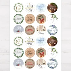 Weihnachtsaufkleber Mix 48 Stück