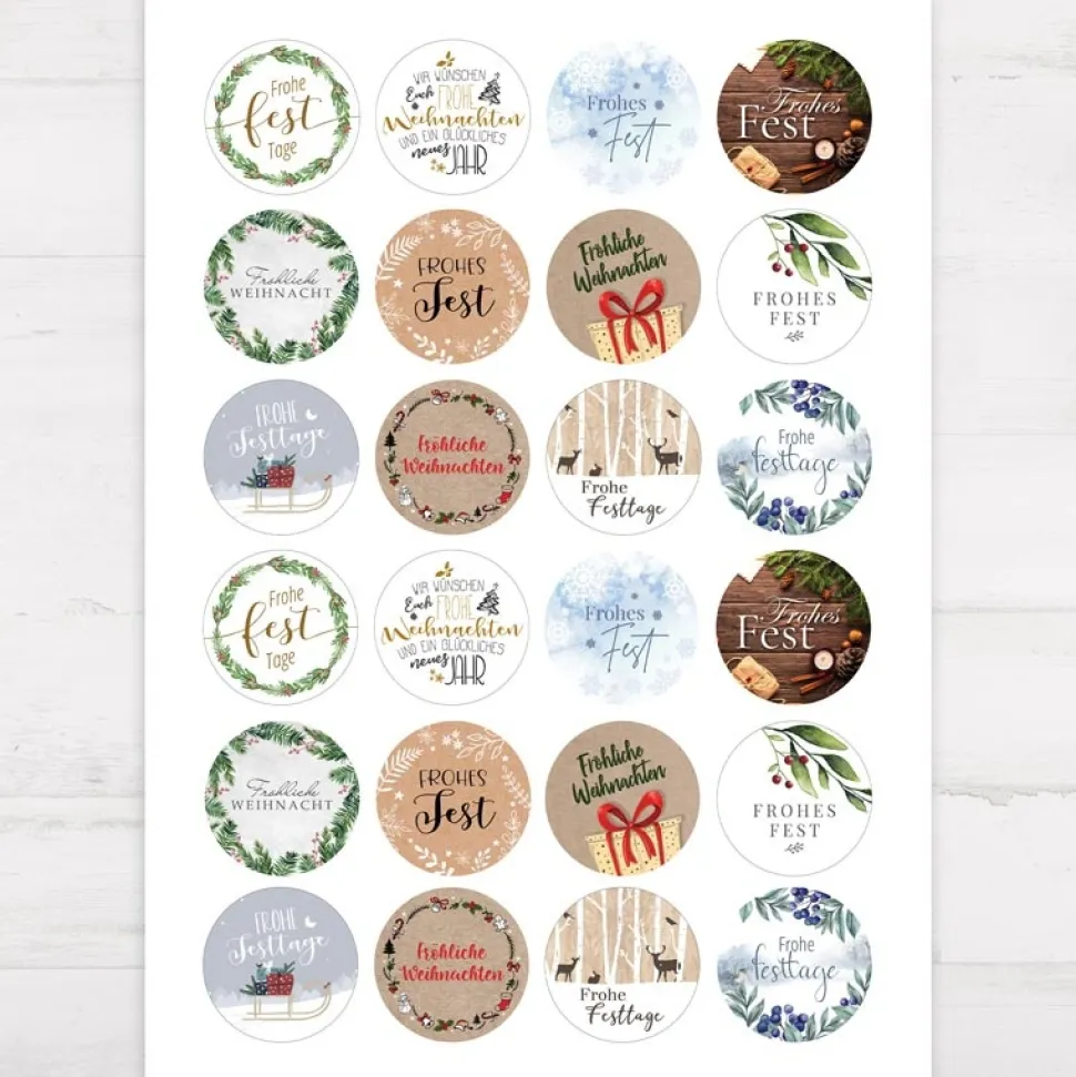 Weihnachtsaufkleber Mix 48 Stück