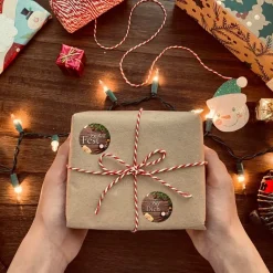 Weihnachtsaufkleber Rustikal 48 Stück