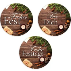 Weihnachtsaufkleber Rustikal 48 Stück