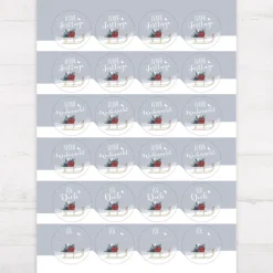 Weihnachtsaufkleber Schlitten 48 Stück