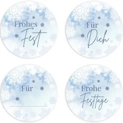 Weihnachtsaufkleber Schneeflocken 48 Stück