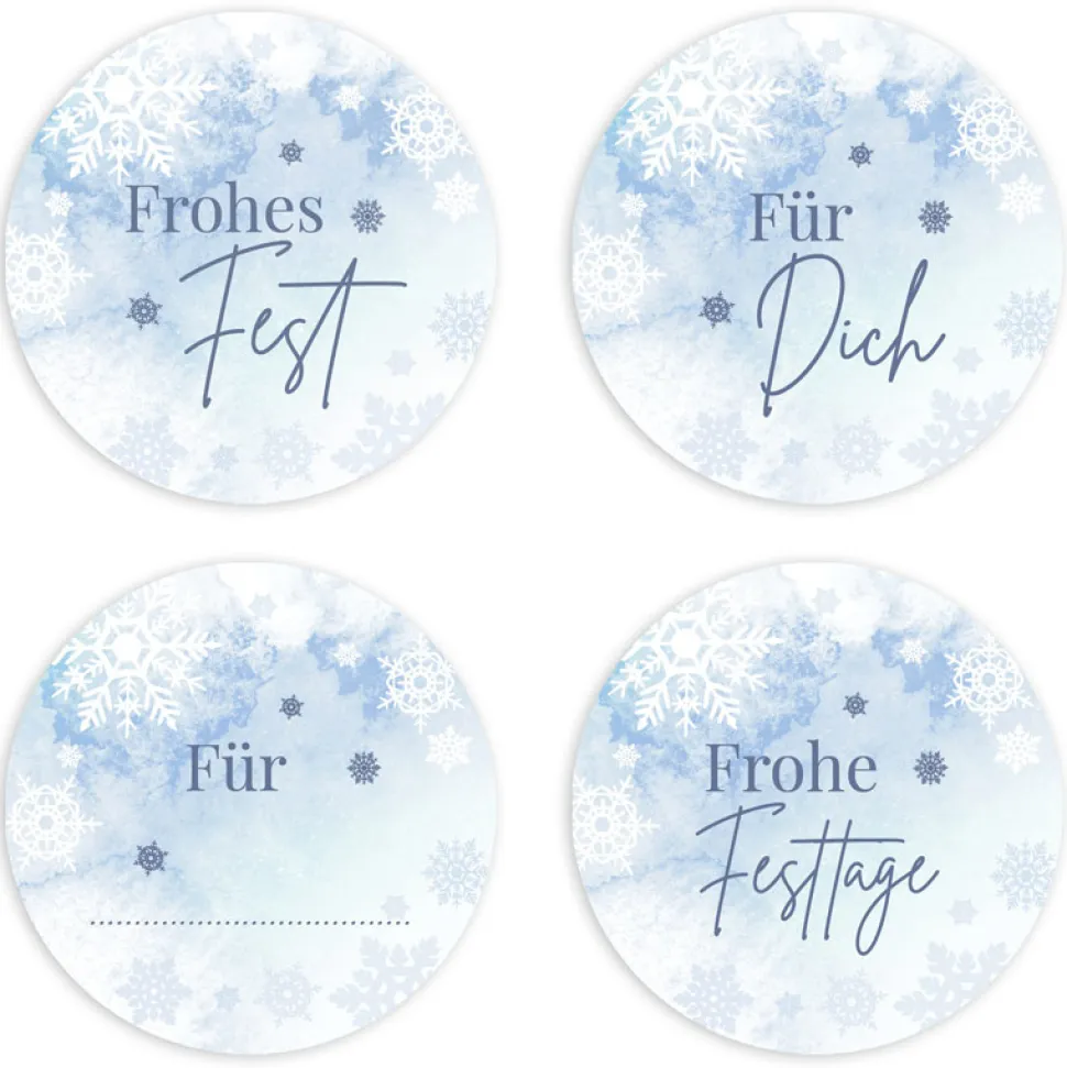 Weihnachtsaufkleber Schneeflocken 48 Stück