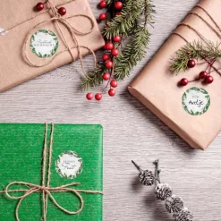 Weihnachtsaufkleber Tannengrün 48 Stück
