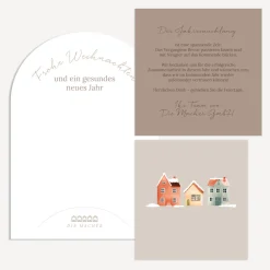 Weihnachtskarte halbrund "Cozy Home"