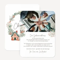 Weihnachtskarte runde Ecken "Merry Christmas"