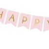 Wimpelgirlande "Happy Birthday" rosa-gold