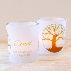 Windlicht Taufe "Baum" inkl. Glas