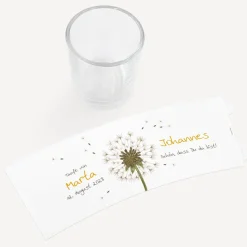 Windlicht Taufe "Pusteblume" inkl. Glas