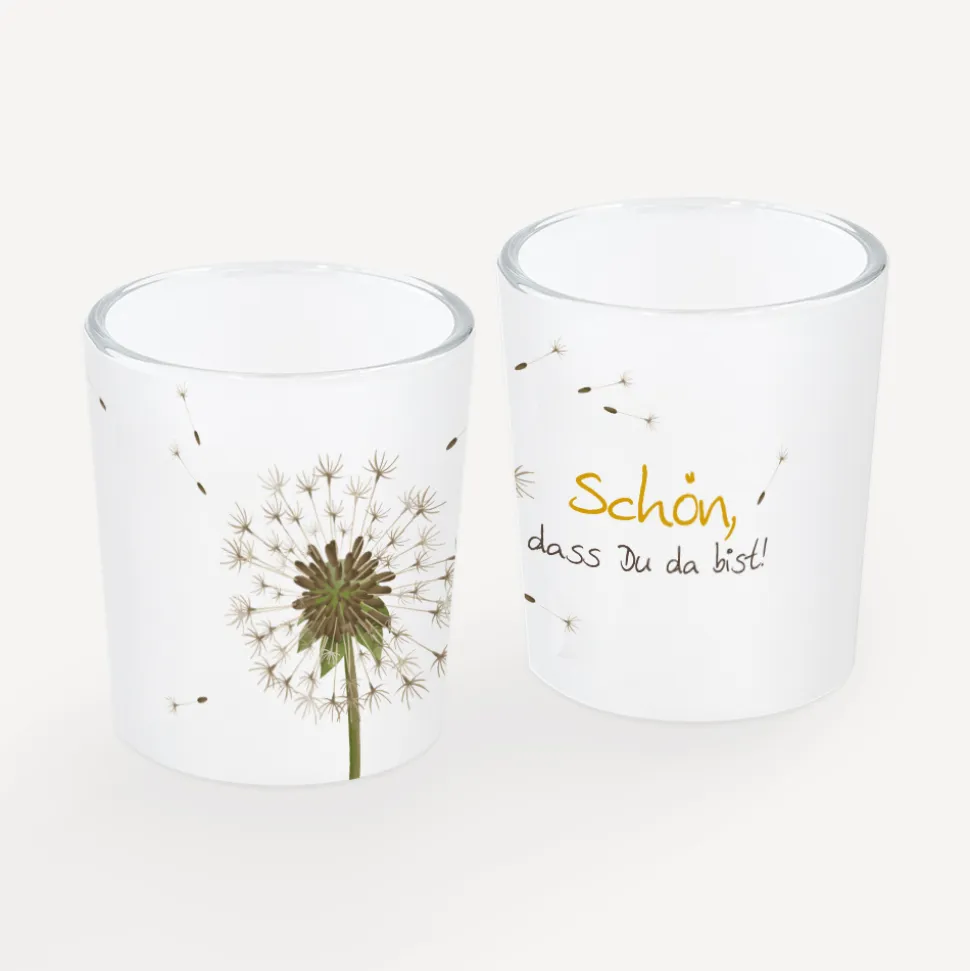 Windlicht Taufe "Pusteblume" inkl. Glas