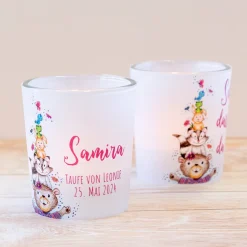 Windlicht Taufe "Tiere" inkl. Glas