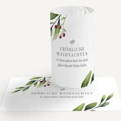 Windlicht Weihnachten Karte "Mistelzweig"