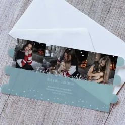 Windlicht Weihnachten Karte "mit Foto mint"