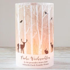 Windlicht Weihnachten Karte "Wald"