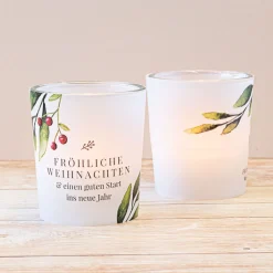 Windlicht Weihnachten Mistelzweig