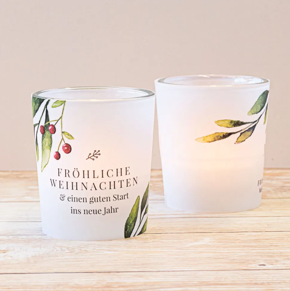 Windlicht Weihnachten Mistelzweig