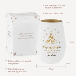 Windlicht Weihnachten mit Gravur
