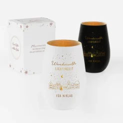 Windlicht Weihnachten mit Gravur