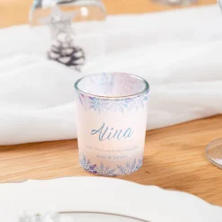 Windlicht Weihnachten Schneegestöber inkl. Glas