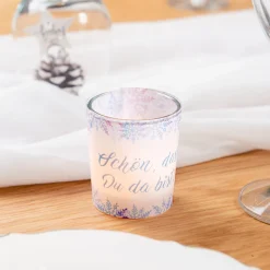 Windlicht Weihnachten Schneegestöber inkl. Glas