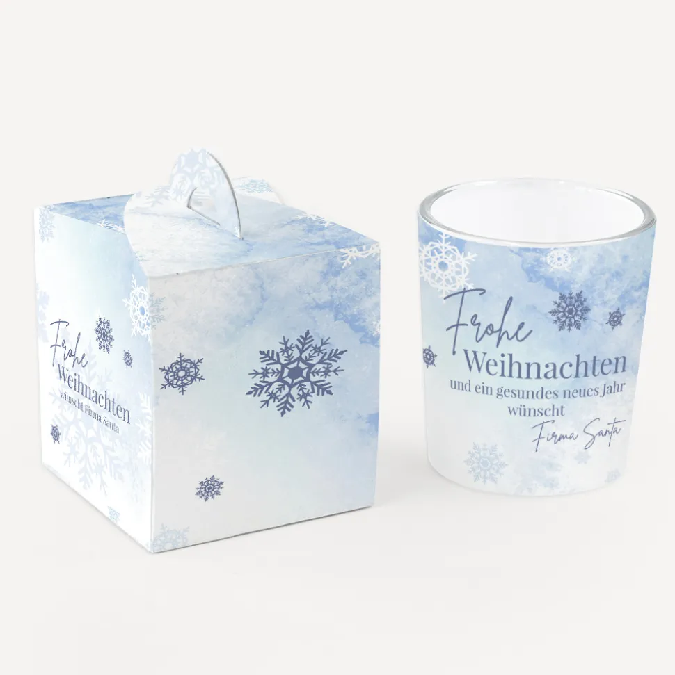 Windlicht Weihnachten "Schneeflocken"