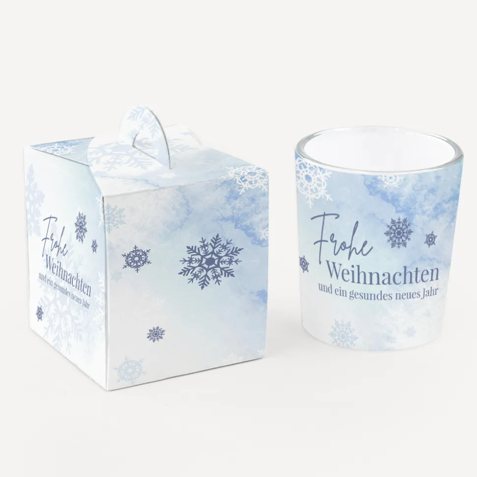 Windlicht Weihnachten "Schneeflocken"