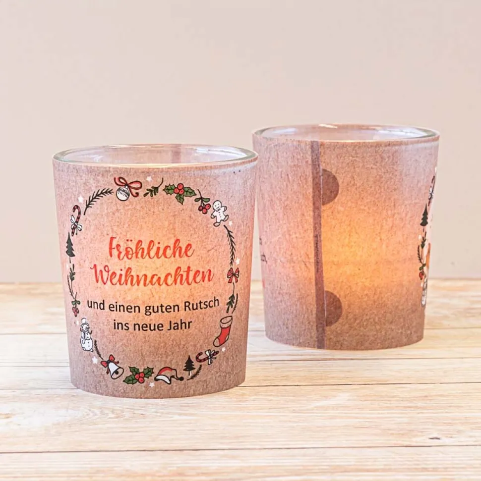 Windlicht Weihnachten Vintage Kranz