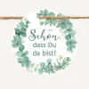 24 x Geschenkanhänger rund "Eukalyptuskranz"