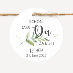 24 x Geschenkanhänger rund "Green Magic"