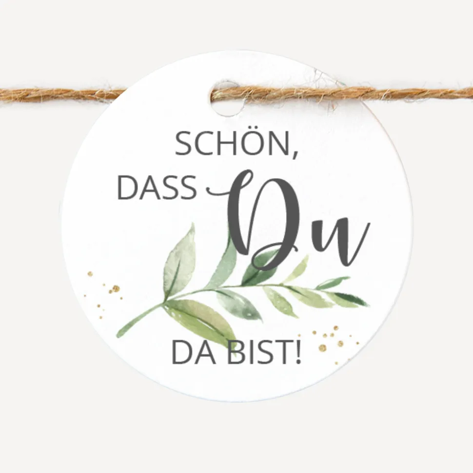 24 x Geschenkanhänger rund "Green Magic"