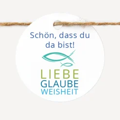 24 x Geschenkanhänger rund Junge