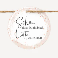 24 x Geschenkanhänger rund "Sterne"