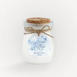 24 x Geschenkanhänger rund Weihnachten geschäftlich "Schneeflocken"