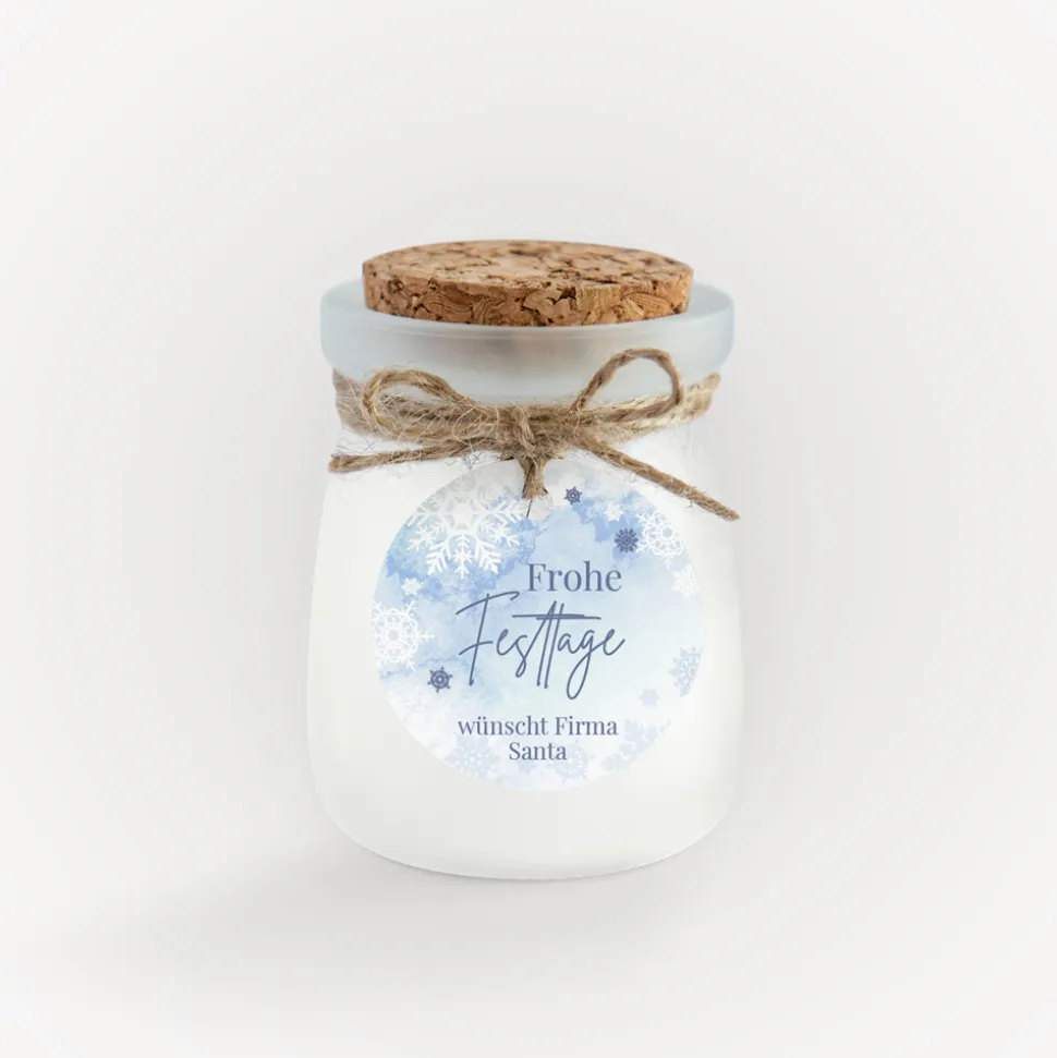 24 x Geschenkanhänger rund Weihnachten geschäftlich "Schneeflocken"